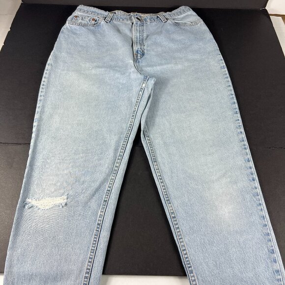 VTG 90s Levi's Jeans Women Measured 33x29 522 Tapered  Light Blue Denim Tag 16 M - Picture 1 of 16